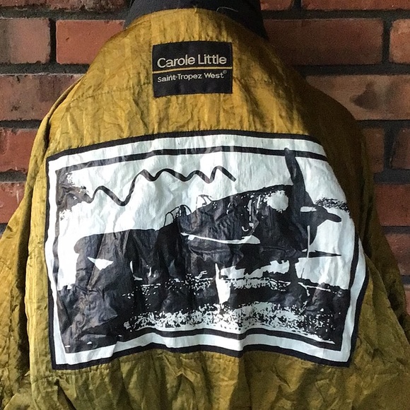 Vintage Carole Little Nylon Aviator Bomber Jacket M/ L - Picture 8 of 14